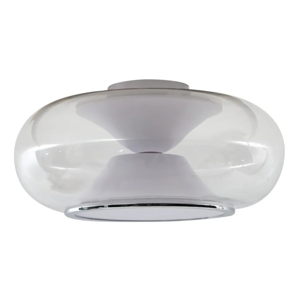 Lucande LED-loftslampe Orasa, glas, hvid/klar, Ø 43 cm