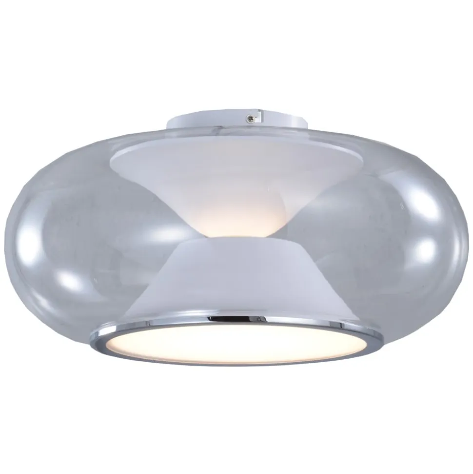 Lucande LED-loftslampe Orasa, glas, hvid/klar, Ø 43 cm