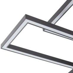 Lucande LED-loftslampe Tjado, 94 cm lang, sort, metal