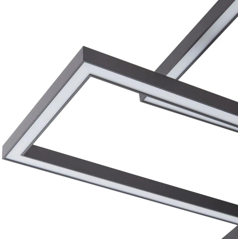 Lucande LED-loftslampe Tjado, 94 cm lang, sort, metal