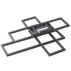 Lucande LED-loftslampe Tjado, 94 cm lang, sort, metal