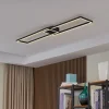Lucande LED-loftslampe Tjado, 120 cm lang, sort, metal
