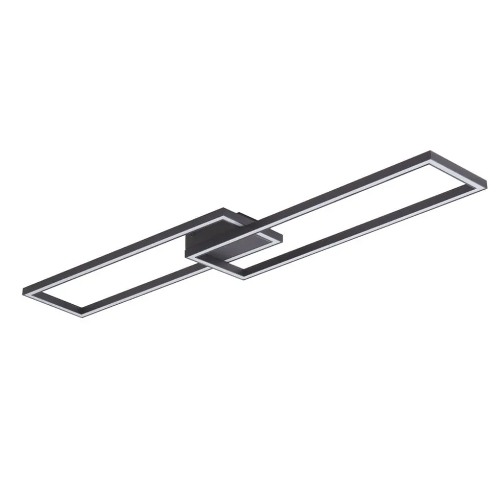 Lucande LED-loftslampe Tjado, 120 cm lang, sort, metal