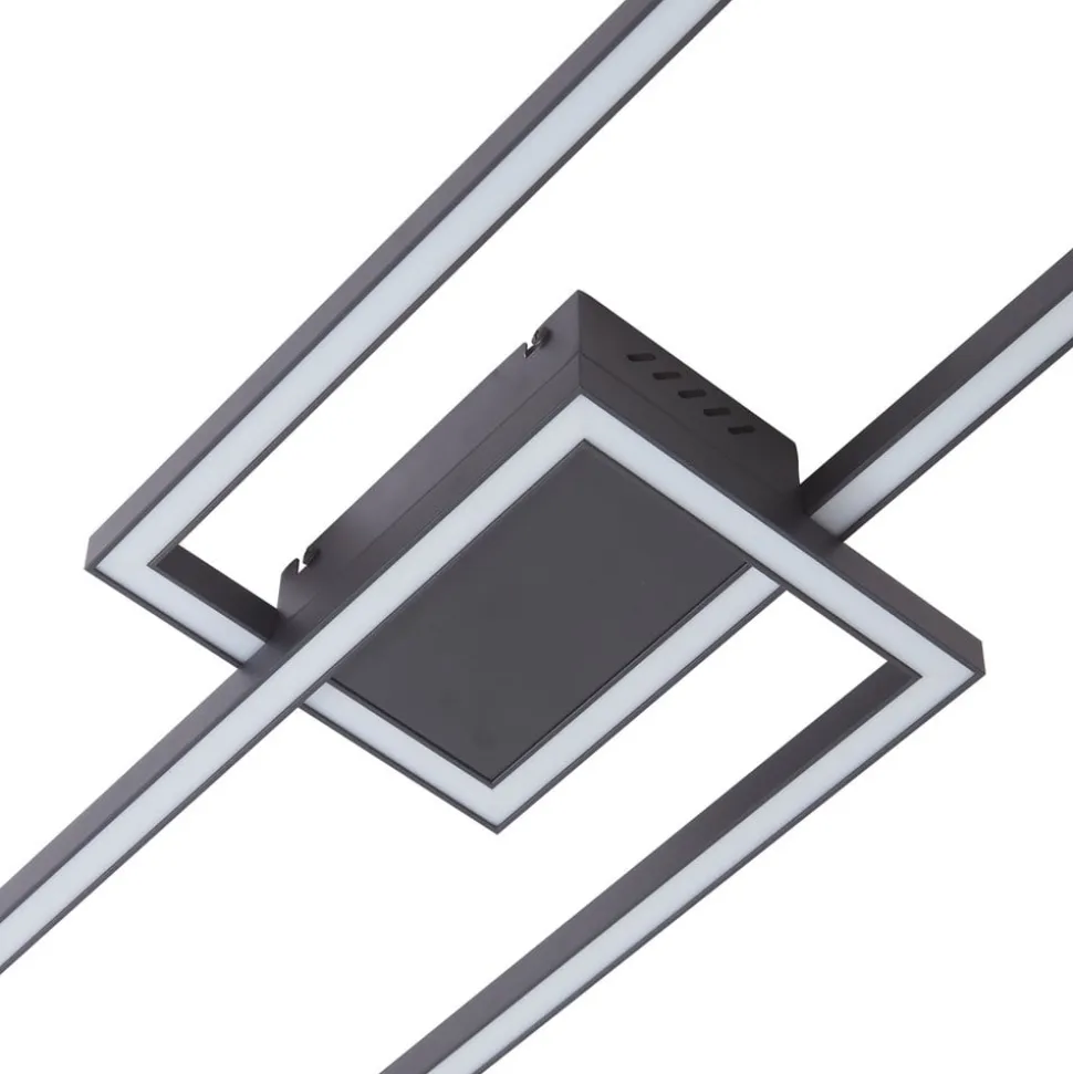 Lucande LED-loftslampe Tjado, 120 cm lang, sort, metal
