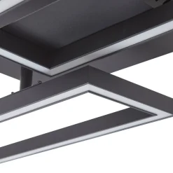 Lucande LED-loftslampe Tjado, 100 cm lang, sort, metal