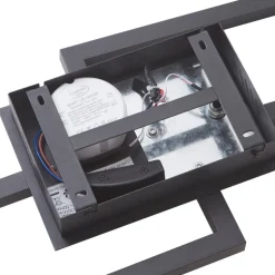 Lucande LED-loftslampe Tjado, 100 cm lang, sort, metal