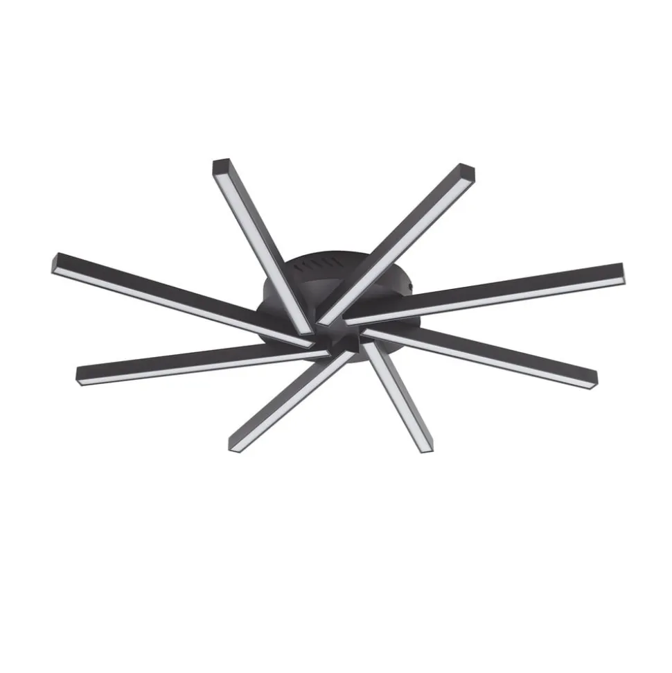 Lucande LED-loftslampe Tjado, Ø 70 cm, sort, metal