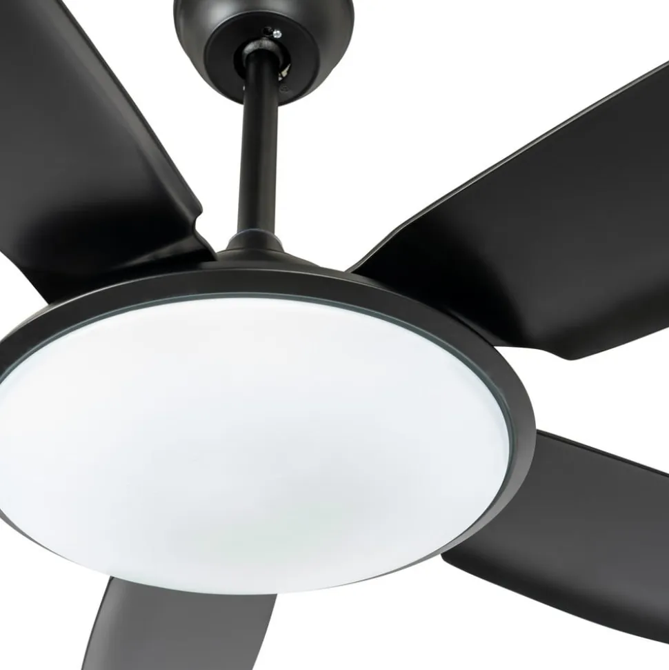 Lucande LED-loftventilator Divian, sort, DC, støjsvag, CCT
