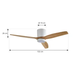 Lucande LED-loftventilator Faipari, hvid, DC, støjsvag, 132 cm