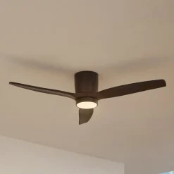 Lucande LED-loftventilator Sorin, sort, DC, støjsvag, IP44