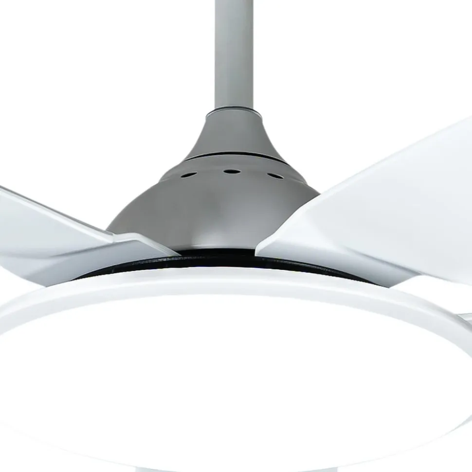 Lucande LED-loftventilator Divian, hvid, DC, støjsvag, CCT