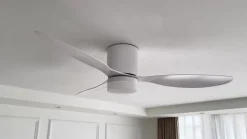 Lucande LED-loftventilator Kayu, hvid, DC, støjsvag, Ø 132 cm