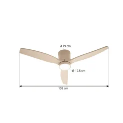 Lucande LED-loftventilator Sorin, beige, DC, støjsvag, IP44