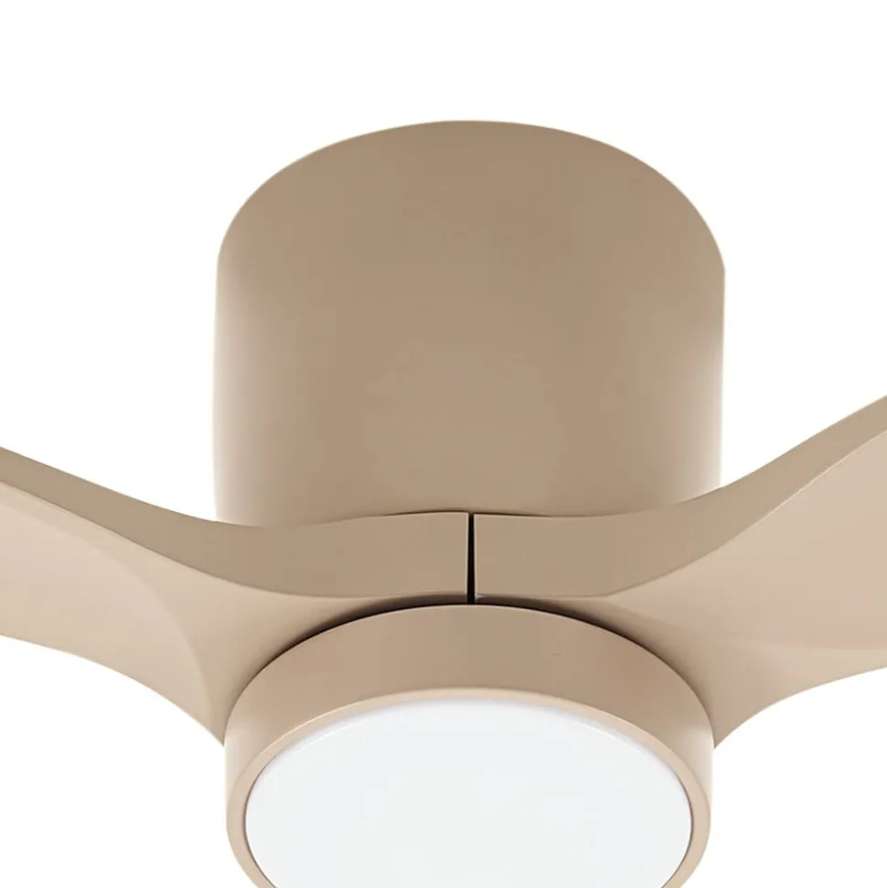 Lucande LED-loftventilator Sorin, beige, DC, støjsvag, IP44
