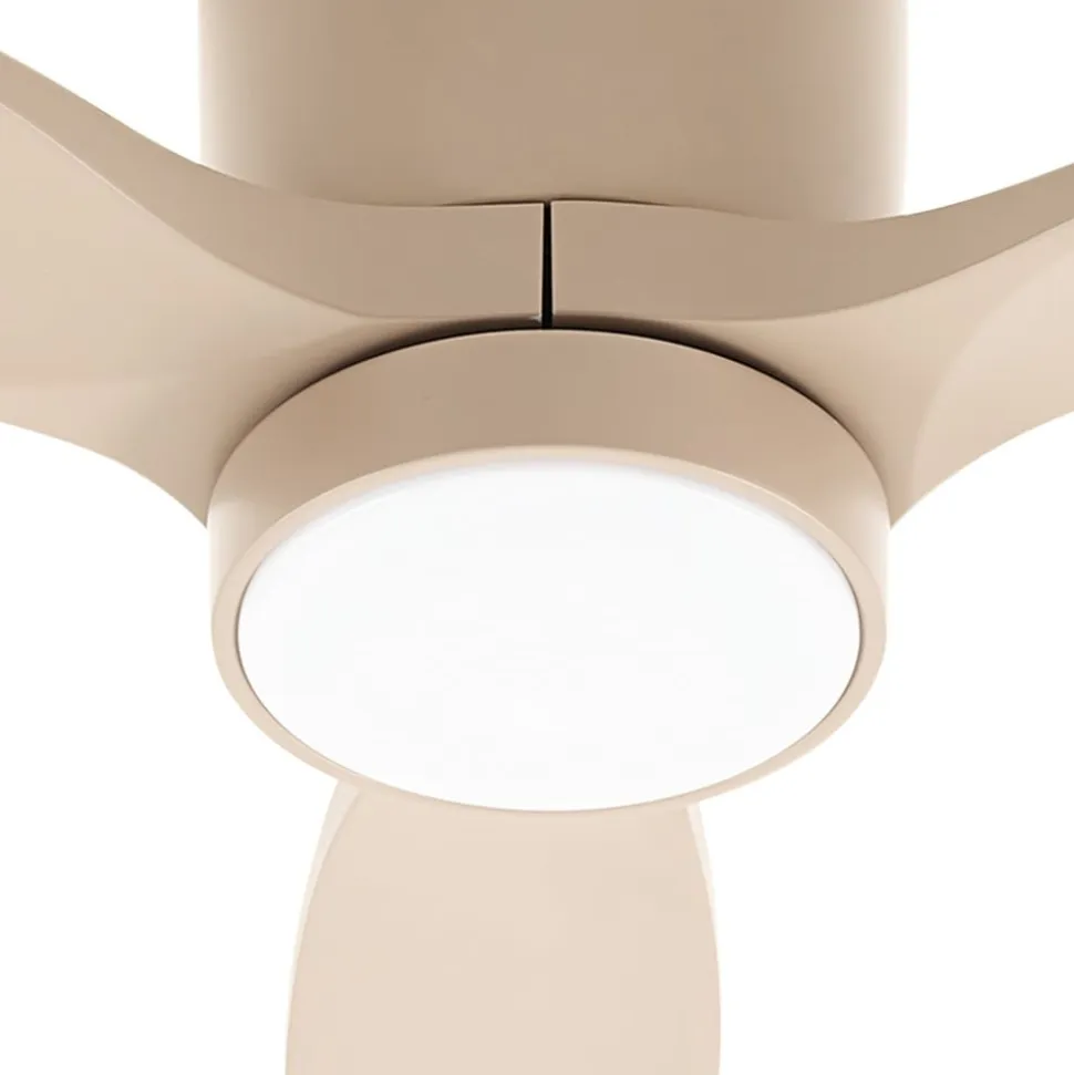 Lucande LED-loftventilator Sorin, beige, DC, støjsvag, IP44