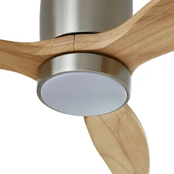Lucande LED-loftventilator Faipari, nikkel, DC, lydsvag, 132 cm