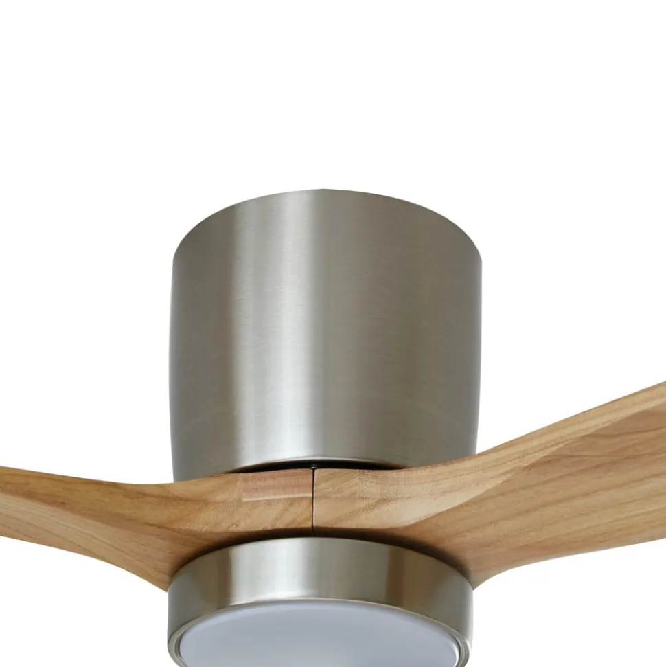 Lucande LED-loftventilator Faipari, nikkel, DC, lydsvag, 132 cm
