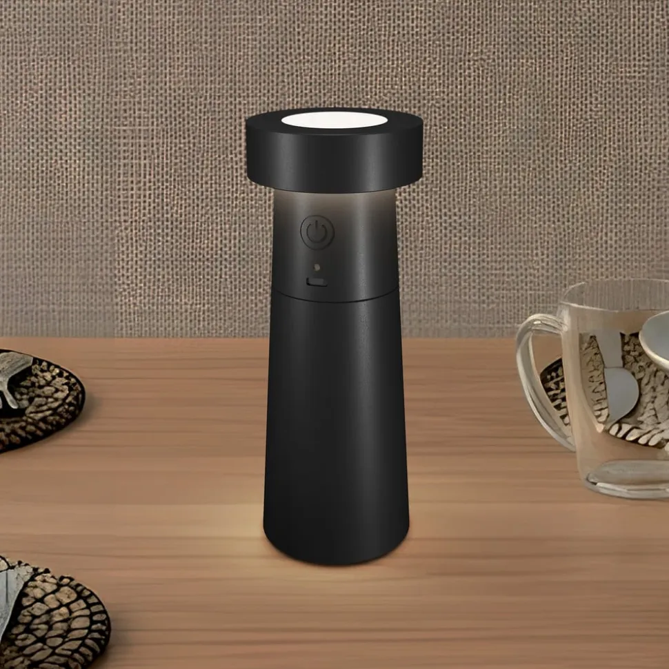 Lucande LED-peberkværn Pepper, mørkegrå, batteri, IP44