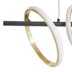 Lucande LED-pendel Madu, sort, metal, 92,5 cm lang