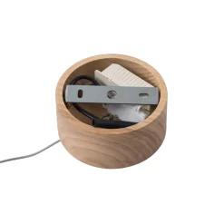 Lucande LED-pendel Nojus, træ, op/ned, Ø 6 cm
