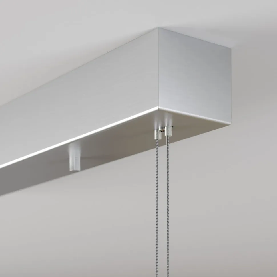 Lucande LED-pendellampe Arnik, 140 cm, nikkelfarvet, dæmpbar