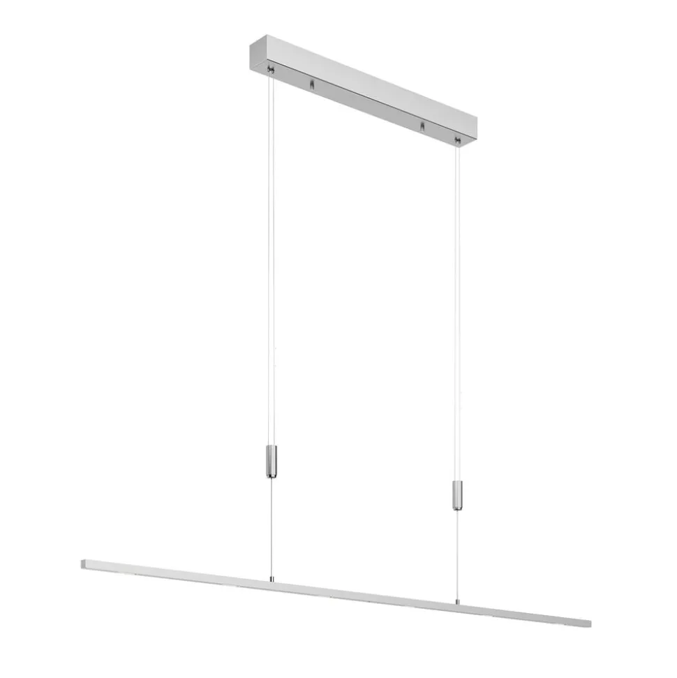 Lucande LED-pendellampe Arnik, 140 cm, nikkelfarvet, dæmpbar