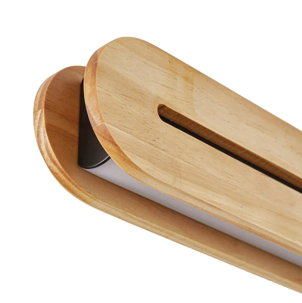 Lucande LED-pendellampe Darnor, træ, CCT, længde 100 cm