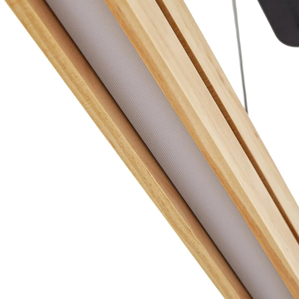 Lucande LED-pendellampe Darnor, træ, CCT, længde 100 cm