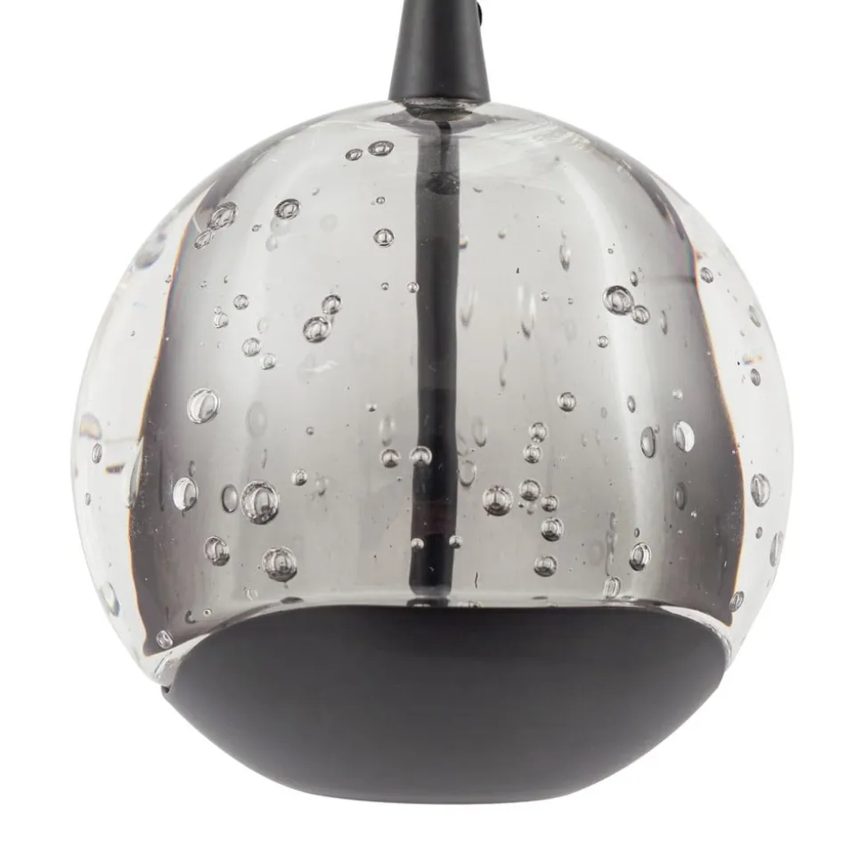 Lucande LED-pendellampe Hayley, sort, 5 lyskilder, aflang
