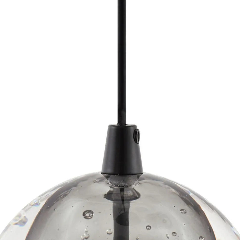 Lucande LED-pendellampe Hayley, sort, 5 lyskilder, aflang