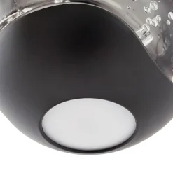 Lucande LED-pendellampe Hayley, sort, 5 lyskilder, aflang