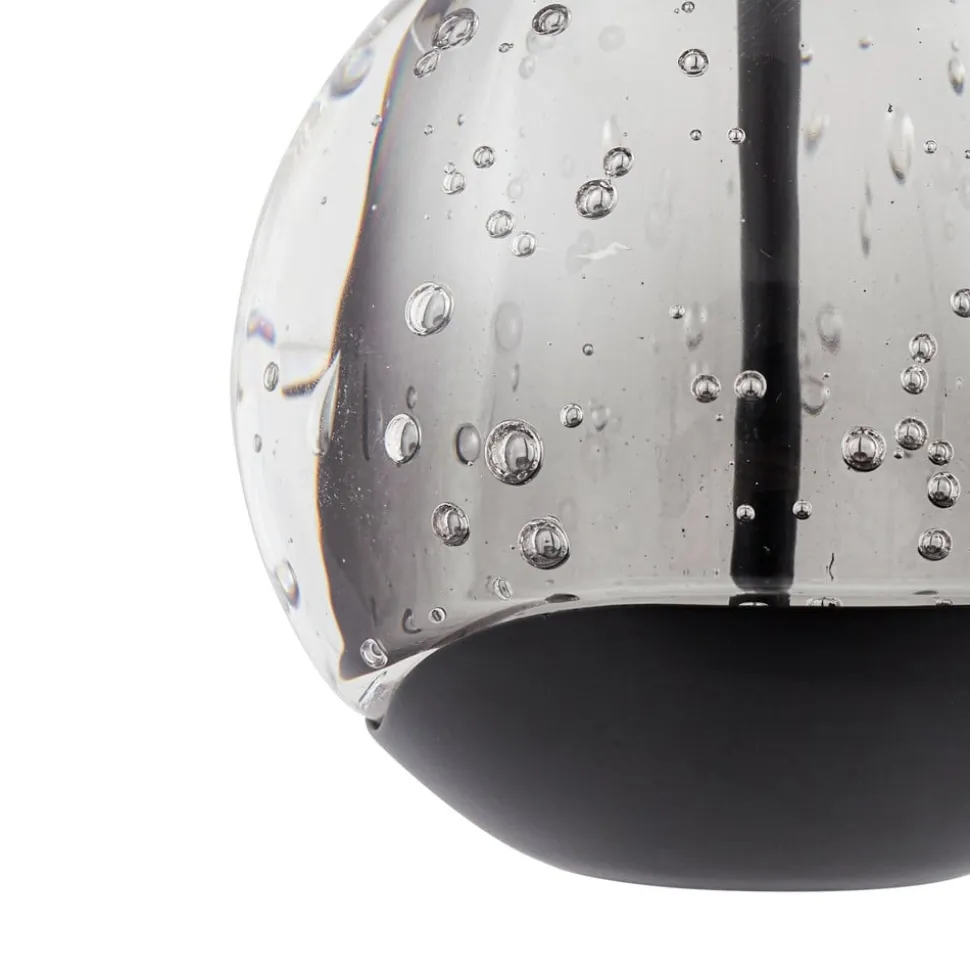 Lucande LED-pendellampe Hayley, sort, 1 lyskilde, glas