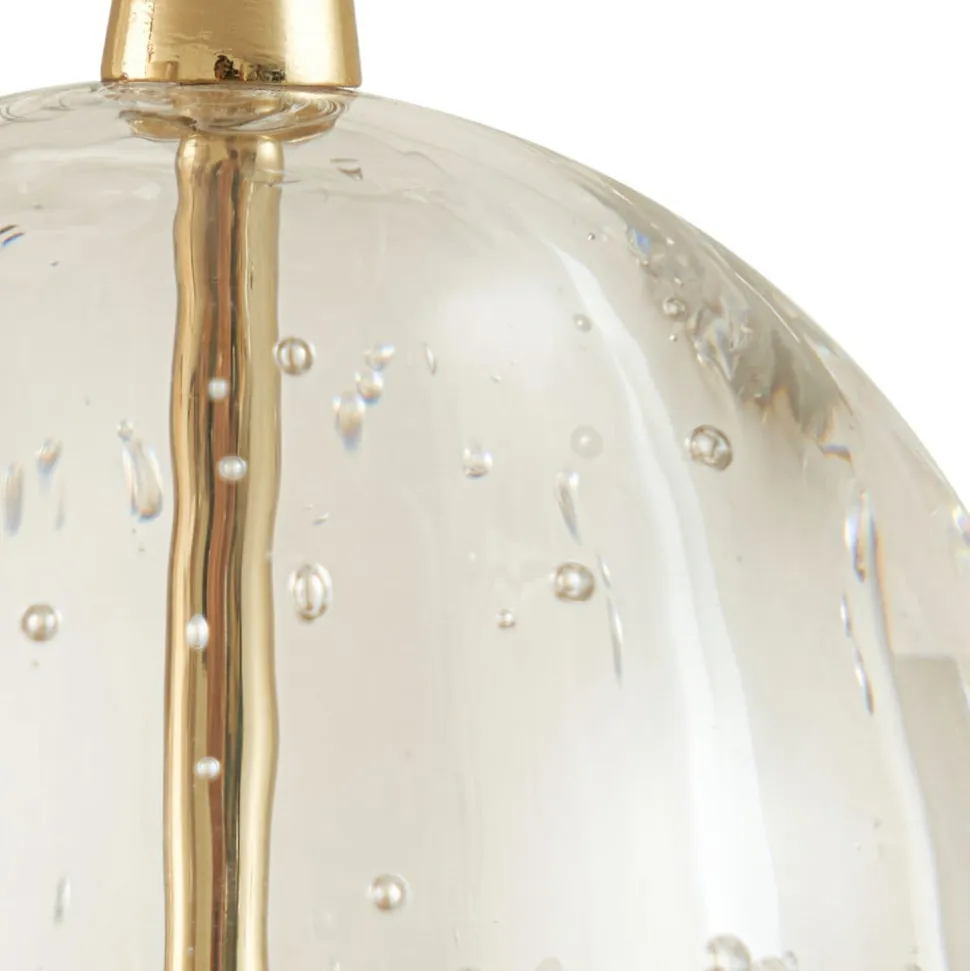 Lucande LED-pendellampe Hayley, 96 cm, 5 lyskilder, guld, glas