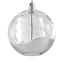 Lucande LED-pendellampe Hayley, Ø 30 cm, 5 lyskilder, krom, glas