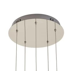 Lucande LED-pendellampe Hayley, Ø 30 cm, 5 lyskilder, krom, glas