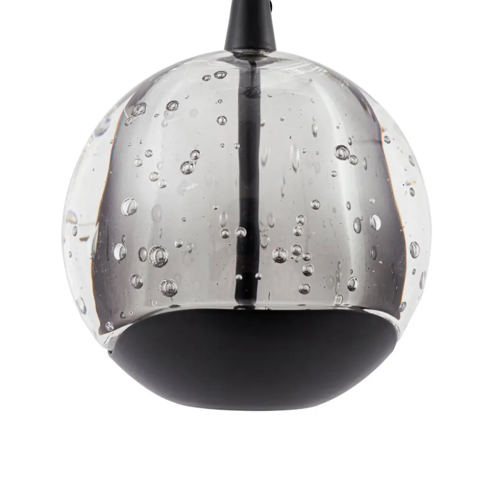 Lucande LED-pendellampe Hayley, sort, 3 lyskilder, glas