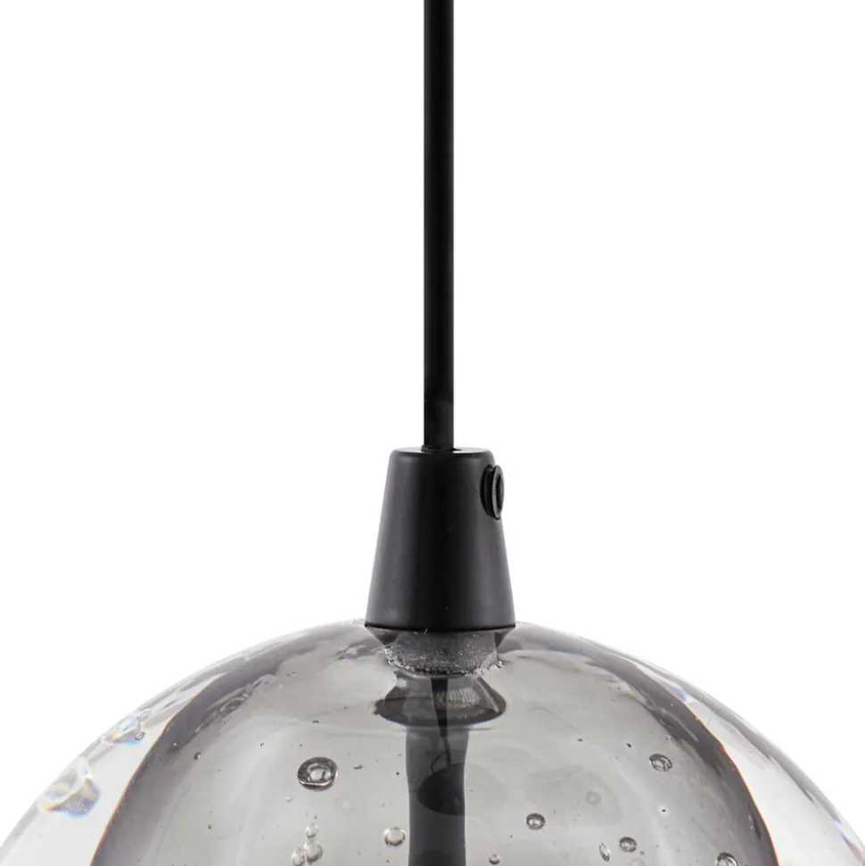 Lucande LED-pendellampe Hayley, sort, 3 lyskilder, glas