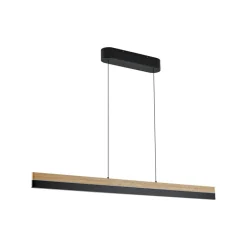 Lucande LED-pendellampe Holven, træ, CCT, længde 113 cm