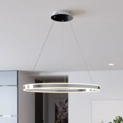 Lucande LED-pendellampe Lyani, 80 cm, krom, dæmpbar