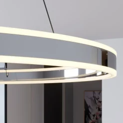 Lucande LED-pendellampe Lyani, 80 cm, krom, dæmpbar