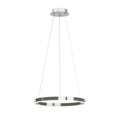 Lucande LED-pendellampe Lyani, Ø 50 cm, krom, dæmpbar