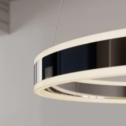 Lucande LED-pendellampe Lyani, Ø 50 cm, krom, dæmpbar