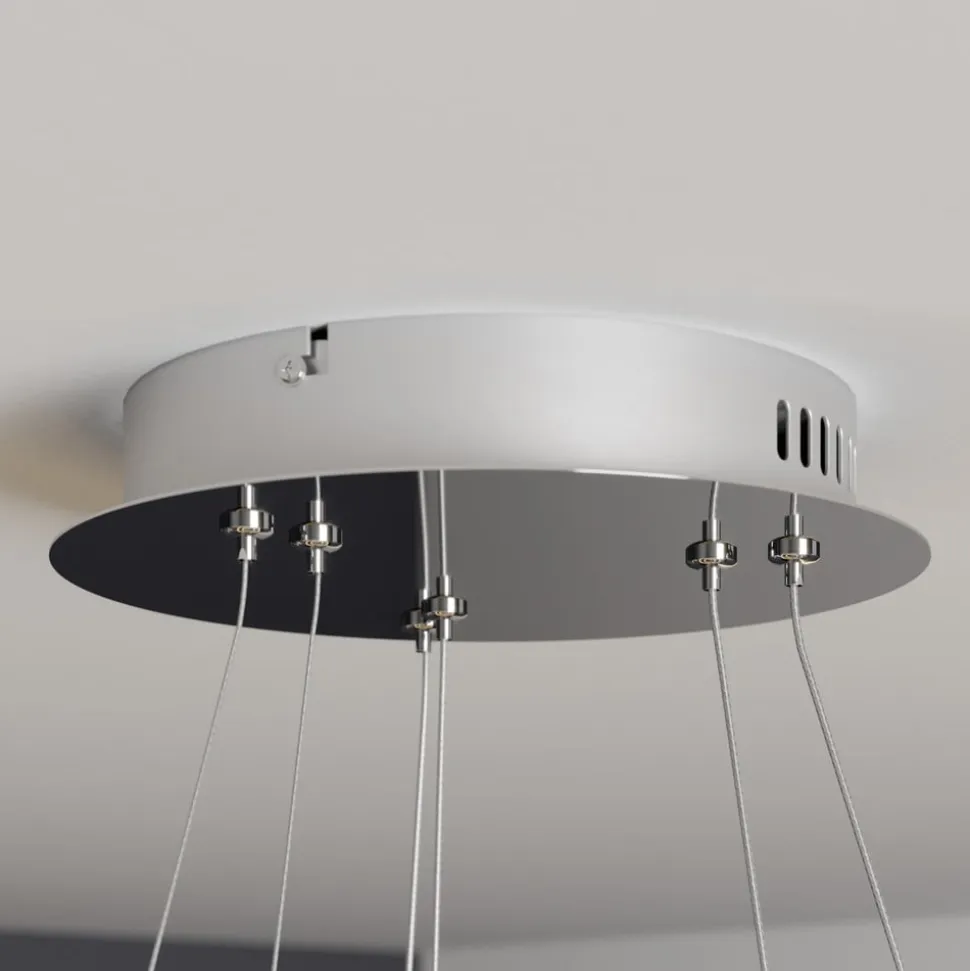 Lucande LED-pendellampe Lyani, 60 cm, 2 lyskilder, krom, dæmpbar