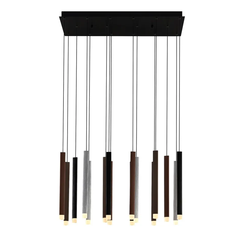 Lucande LED-pendellampe Stoika, 80 cm, 16-lys, kantet