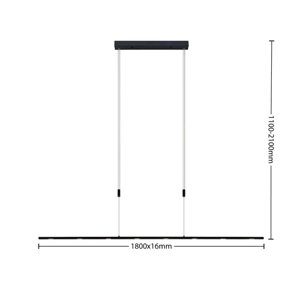 Lucande LED-pendellampe Stakato, 180 cm, 8 lyskilder, dæmpbar