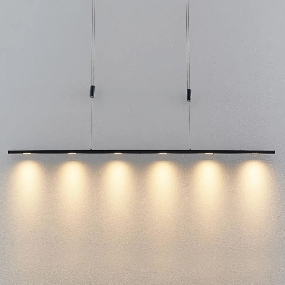 Lucande LED-pendellampe Stakato, 140 cm, 6 lyskilder, dæmpbar