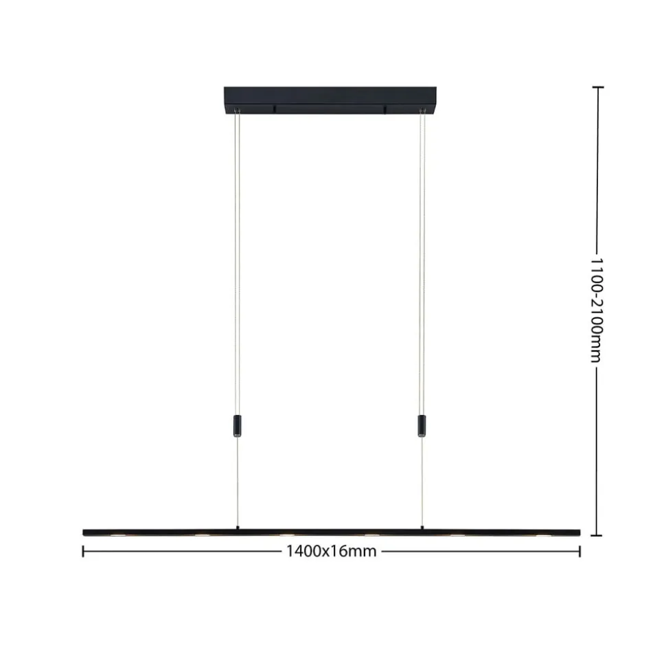 Lucande LED-pendellampe Stakato, 140 cm, 6 lyskilder, dæmpbar