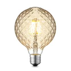 Lucande LED-pære E27 G95 4 W 2.700 K dæmp, ravgul