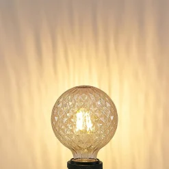 Lucande LED-pære E27 G95 4 W 2.700 K dæmp, ravgul