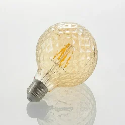 Lucande LED-pære E27 G95 4 W 2.700 K dæmp, ravgul